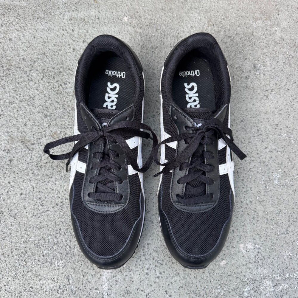 ASICS TIGER RUNNER Sneakers Mens 8.5 Womens 10 Unisex Black Retro Running Shoes - Picture 8 of 11